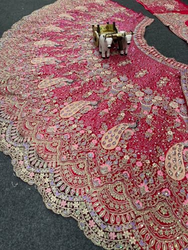 Image of Lehenga choli For Womens and Girls Soft Butterfly Net Lehenga Choli with Coding Sequins Work Dupatta | Semi Stitched Designer Ethnic Set
