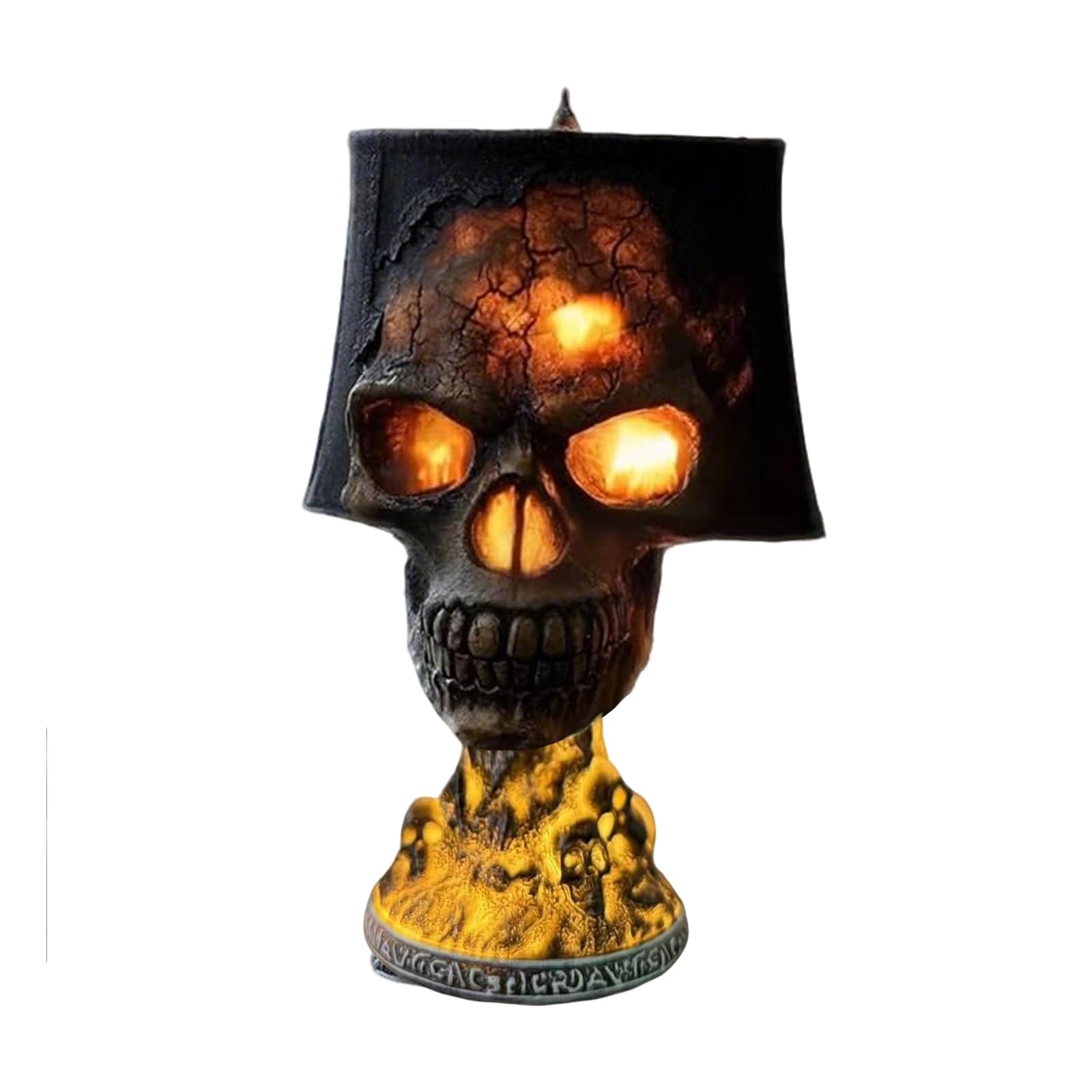Tudegy Halloween Skull Statue Desk Lamp,Gothic Stone Skull Light,Lava Stone Decorations Lamp,for Party,Living Room,Bedroom and Home Horror Decor
