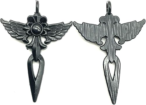 Miniatura 3 de 15 dijes electroforéticos antiguos de espada de ángel negro para joyería, pulsera, collar, manualidades, 1.890 in x 1.339 in, aleación, No es una