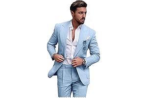 Trasign Men's Slim Fit Linen Suit: Perfect for Weddings, Proms, and Casual Occasions