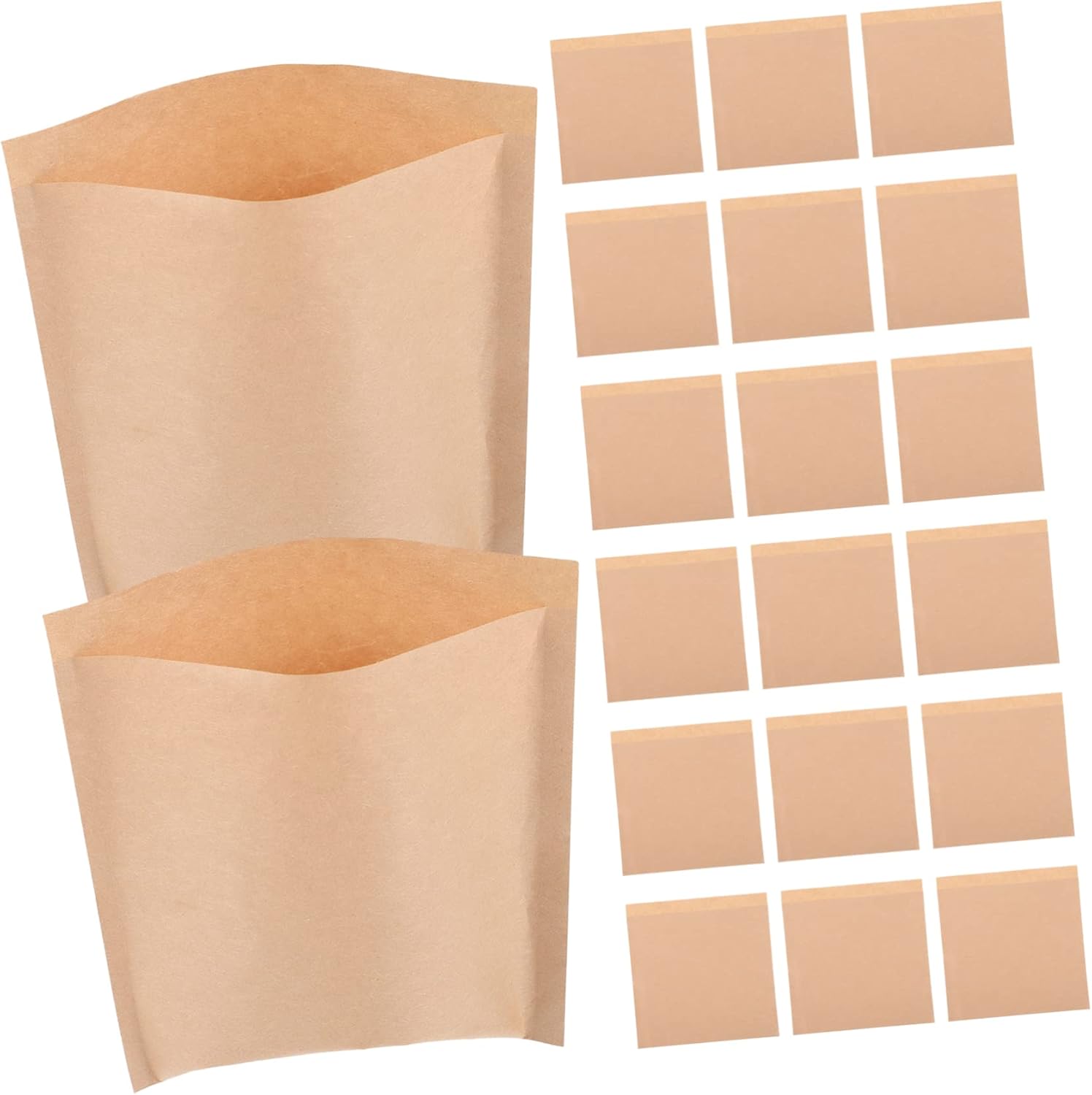 FOMIYES 500pcs Brown Kraft Paper Bags Disposable Snack Bags for Baked Goods Treats and Party Favors Oil-absorbing Food-grade Material for Cookies and Bread
