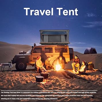Robust Hard Shell Rooftop Tent | Spacious SUV Camping Tent | Waterproof Roof Top for Trucks