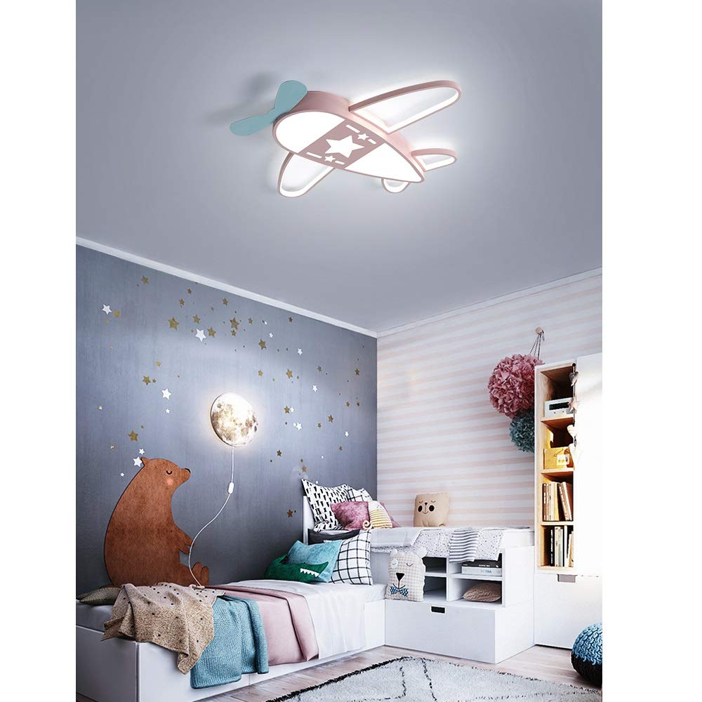Lámpara de techo de dibujos animados LED Luz de Techo para niños Aviones candelabros sala infantil dormitorio luces, habitación los muchachos cartoon Plafón [Clase de eficiencia energética A] ( Color