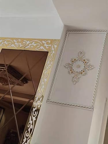 Miniatura 8 de ITTA Moldura flexible autoadhesiva, 10 pies de moldura de pared de flores para despegar y pegar, moldura de techo para armario, puerta, muebles,