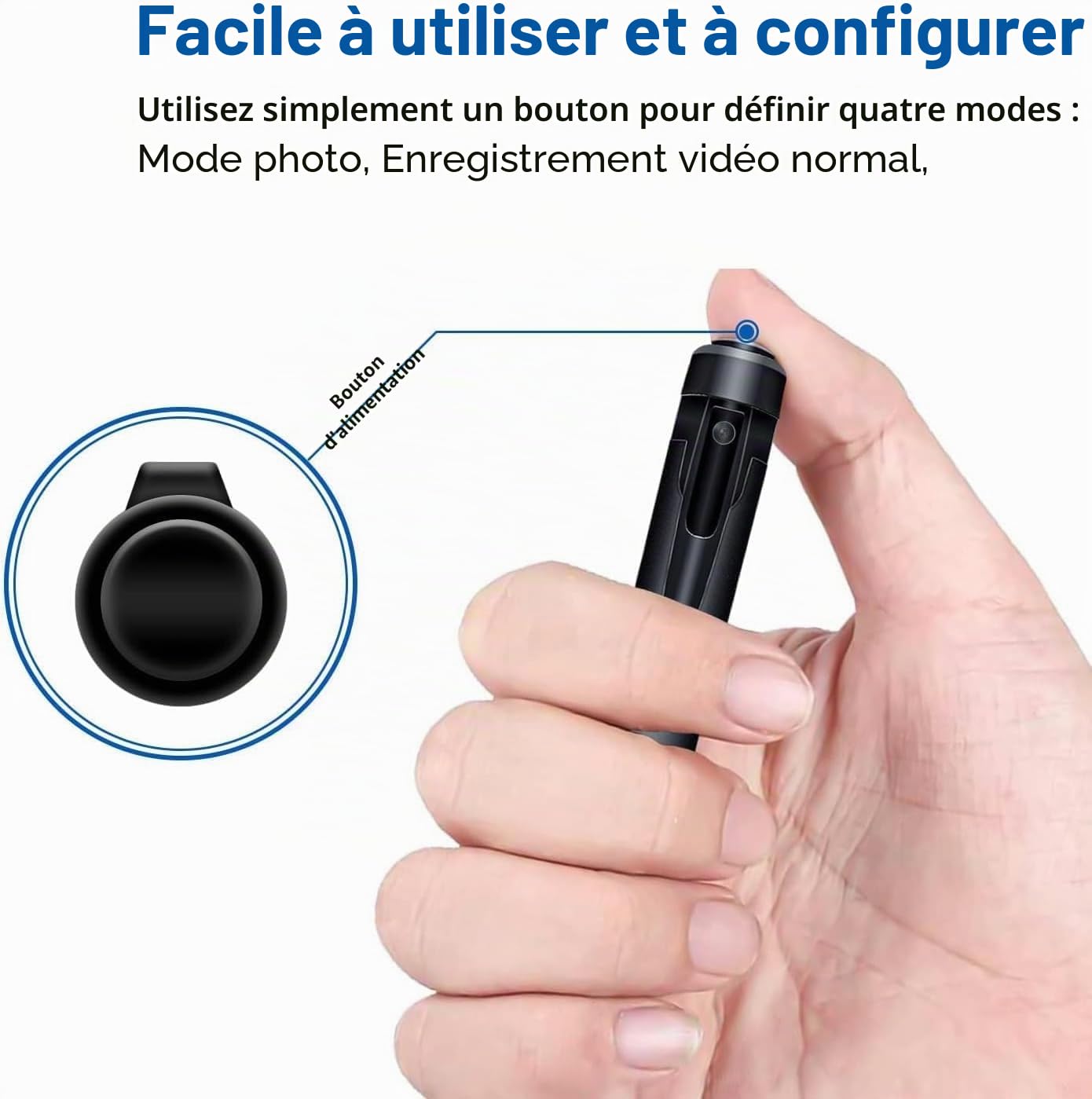 Caméra Espion Caméra Cachée Stylo 1080P Mini Caméra de Poche avec Carte 32 Go Caméra Stylo avec Enregistrement Vidéo Prise de Photo et 150 Mins d'Autonomie de la intérieur extérieur