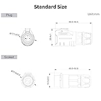 Vista 5 de CNLINKO LP-12 Conector de 2 pines IP68 Enchufe eléctrico circular impermeable para equipos al aire libre Maquinaria industrial solar DC 12V M12 2-8