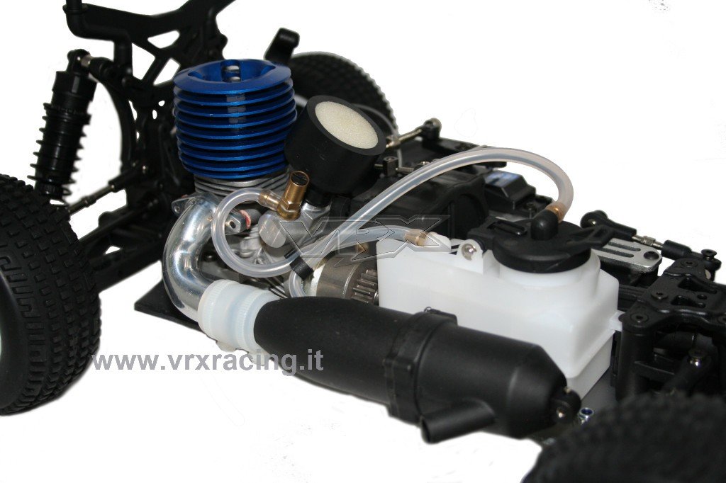 VRX Stradale Flash Rally 1/10 con motore a scoppio GO18 con cambio 1 marcia N1 con telaio in metallo radio 2.4ghz 4WD RTR carrozzeria blu R0159