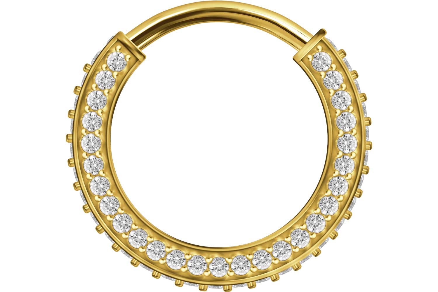 PIERCINGLINE 18 Karat Gold Segmentring Clicker | Piercing Ring Septum Helix Tragus | Farben & Größenauswahl | Kristallrand