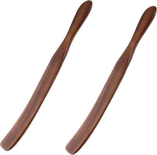 Cabilock - Juego de 2 espátulas para masa madre, espátula de madera para masa agria, antiadherente, mango largo, utensilios de cocina de madera para