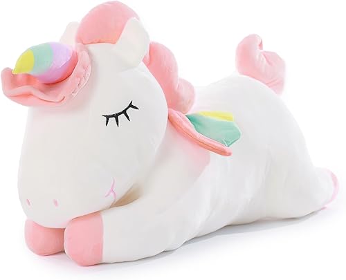 Miniatura 2 de Poutmac Unicornio de peluche (blanco, 27 pulgadas)