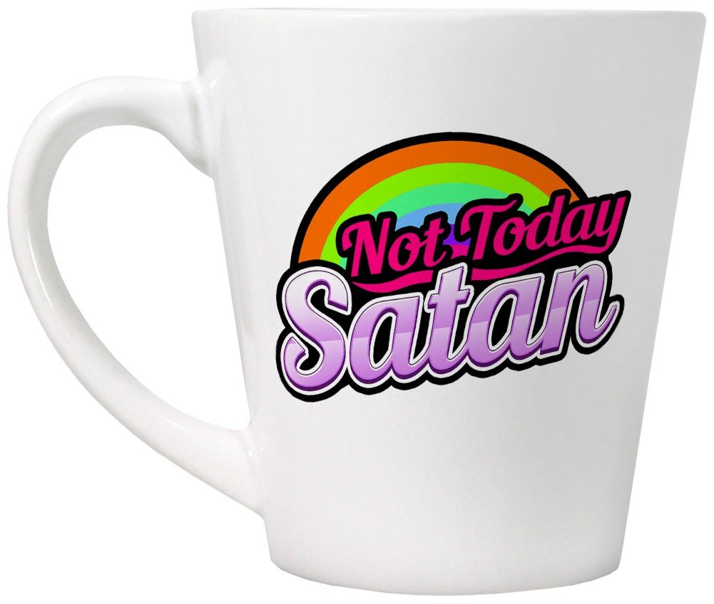 Grindstore White Not Today Satan Tea Or Coffee Latte Mug, Ceramic, 11 Oz