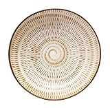 美濃焼 プレート 美濃民芸 柄 カレー皿 パスタ皿 深皿 直径約21×深さ5cm 電子レンジ 食洗機対応 とびかんな 皿 和食器 日本製 133-60710