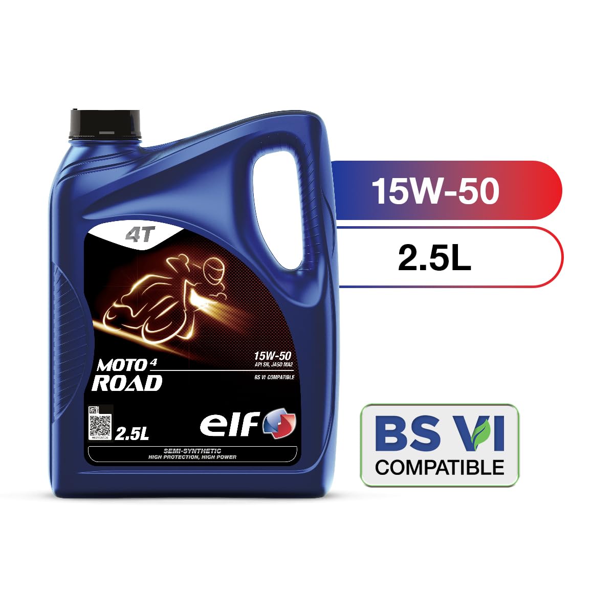 ELF - Moto 4 Road 15W-50 - API SN, JASO MA2 | Semi-Synthetic