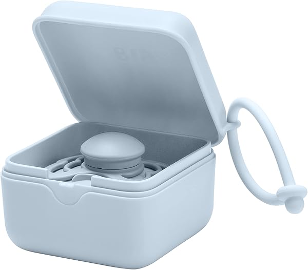 BIBS Pacifier Box with Elastic. Sterilizer Box for Pacifier. 100% BPA-Free Material. Baby Blue - 3