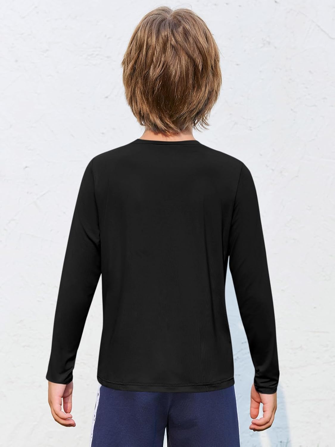 Haloumoning Boys Long Sleeve Athletic T-Shirts Kids Dry Fit UPF 50+ Neon Swim Shirts 5-14 Years - Image 3