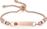 Vista 58 de mnmoom Pulseras de alerta médica para mujer, pulseras de identificación médica de corazón de acero inoxidable con grabado gratuito