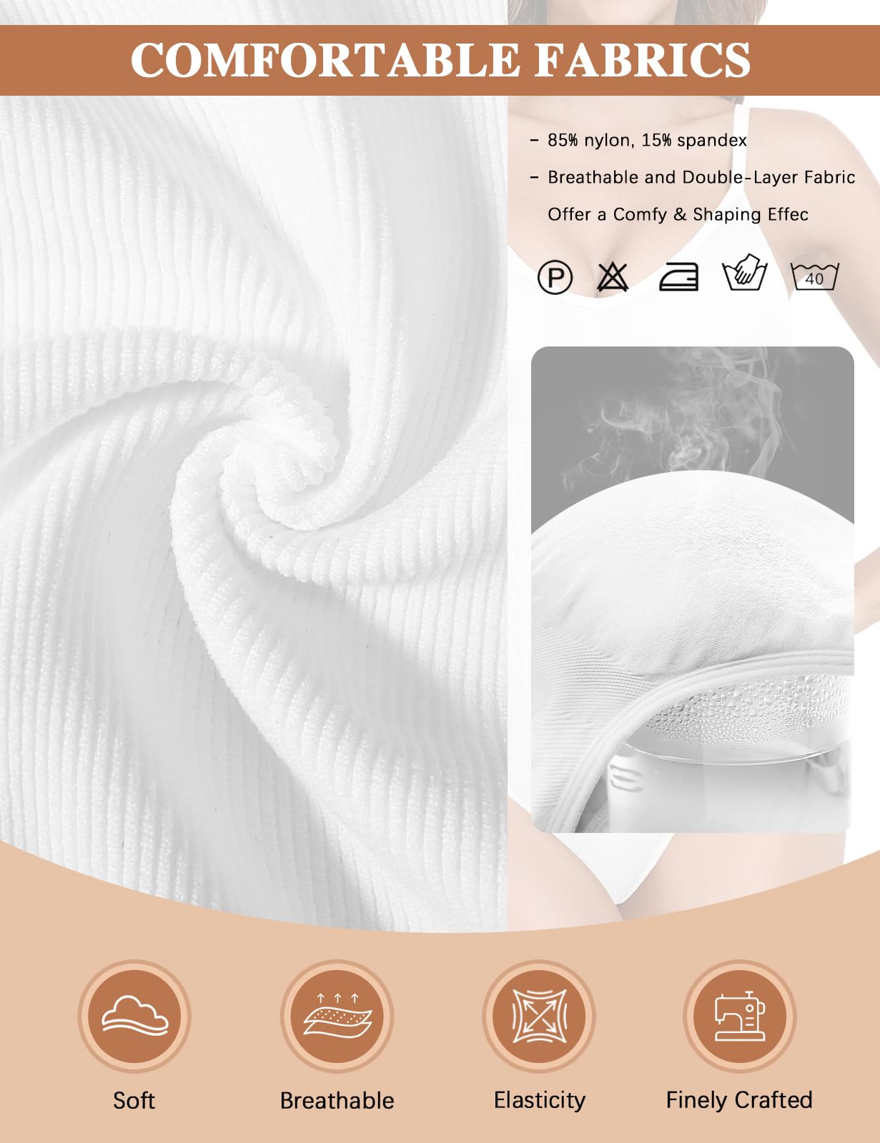 Tuopuda Body Contenitivo Modellante Donna Body Shaper Perizoma Bodysuit Guaina Contenitiva Shapewear Intimo Snellente Pancia Piatta Dimagrante Shaping con Reggiseno Spallino Regolabile