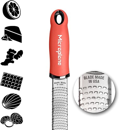 Vista 111 de Microplane Premium Classic Series Rallador 18/8 de acero inoxidable, para limón queso, verduras, cítricos, queso parmesano, ajo, jengibre, nuez Negro