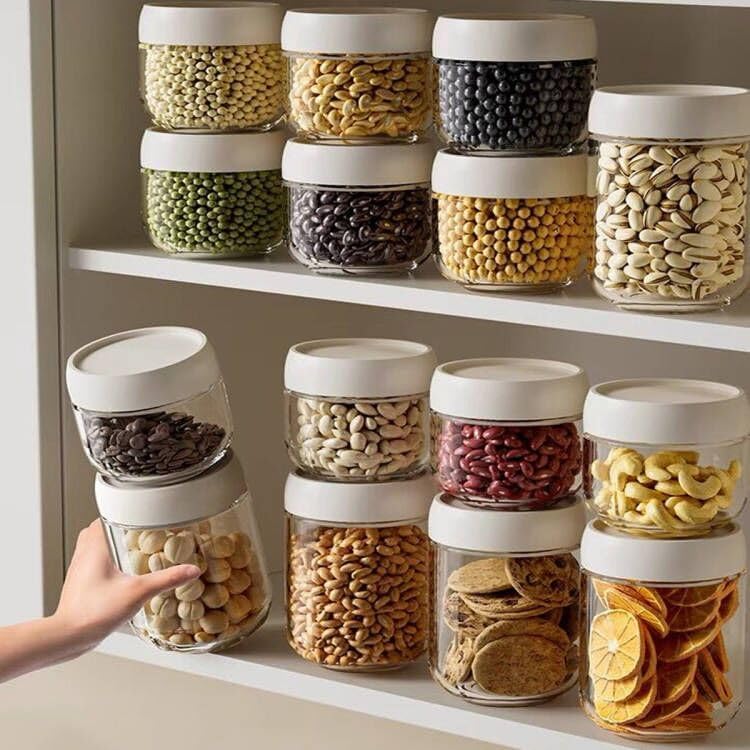 Miniatura 3 de Paquete de 2 tarros de vidrio con tapas de rosca para aderezo de ensalada, 10 onzas de avena durante la noche, salsa de condimentos, alimentos para