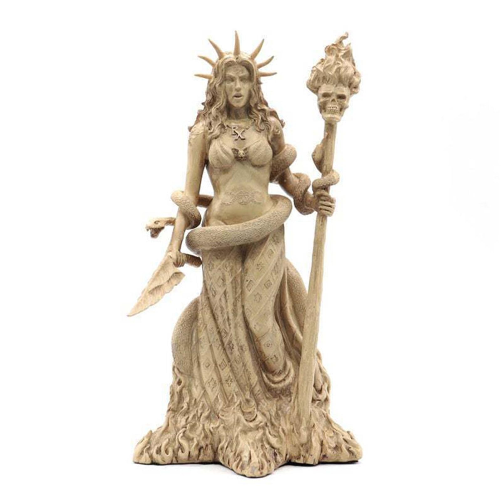 HABITZ Greek Witchcraft Pagan Hecate Goddess Statue Wicca Greek Goddess Hecate Celtic Triple Goddess Angel Dancer Sorceress Figure Ornament For Wine Cooler Office Desktop Home Decoration