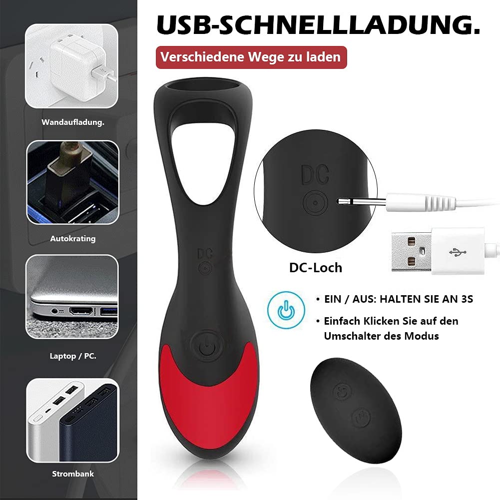 Vibratore a distanza con anello Fur Manner, silenzioso, con telecomando per pene, plug anale per prostata, anello per pene vibrante, plug