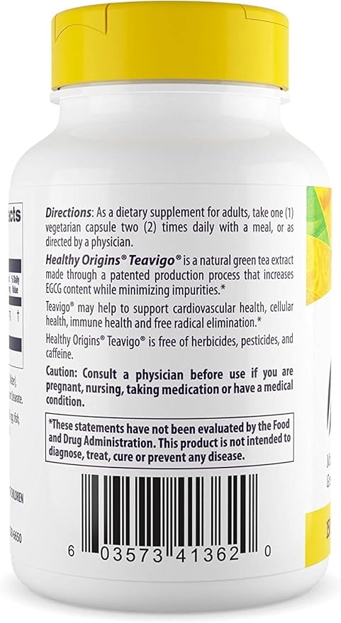 Healthy Origins TEAVIGO, Green Tea Extract, 94% EGCG, 150 mg - Green Tea Extract Capsules from Camellia Sinensis - Vegan, Non-GMO & Gluten-Free Antioxidant Supplement - 60 Veggie Capsules