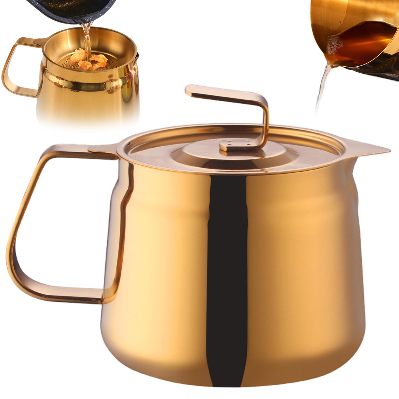 Boîte de conservation d'huile de cuisson haut de gamme en acier inoxydable durable de 1,2L