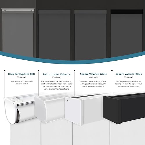Miniatura 7 de Persiana motorizada, funciona con Homekit con rosca, persianas inteligentes 100% opacas con control remoto, persiana enrollable eléctrica, tamaño