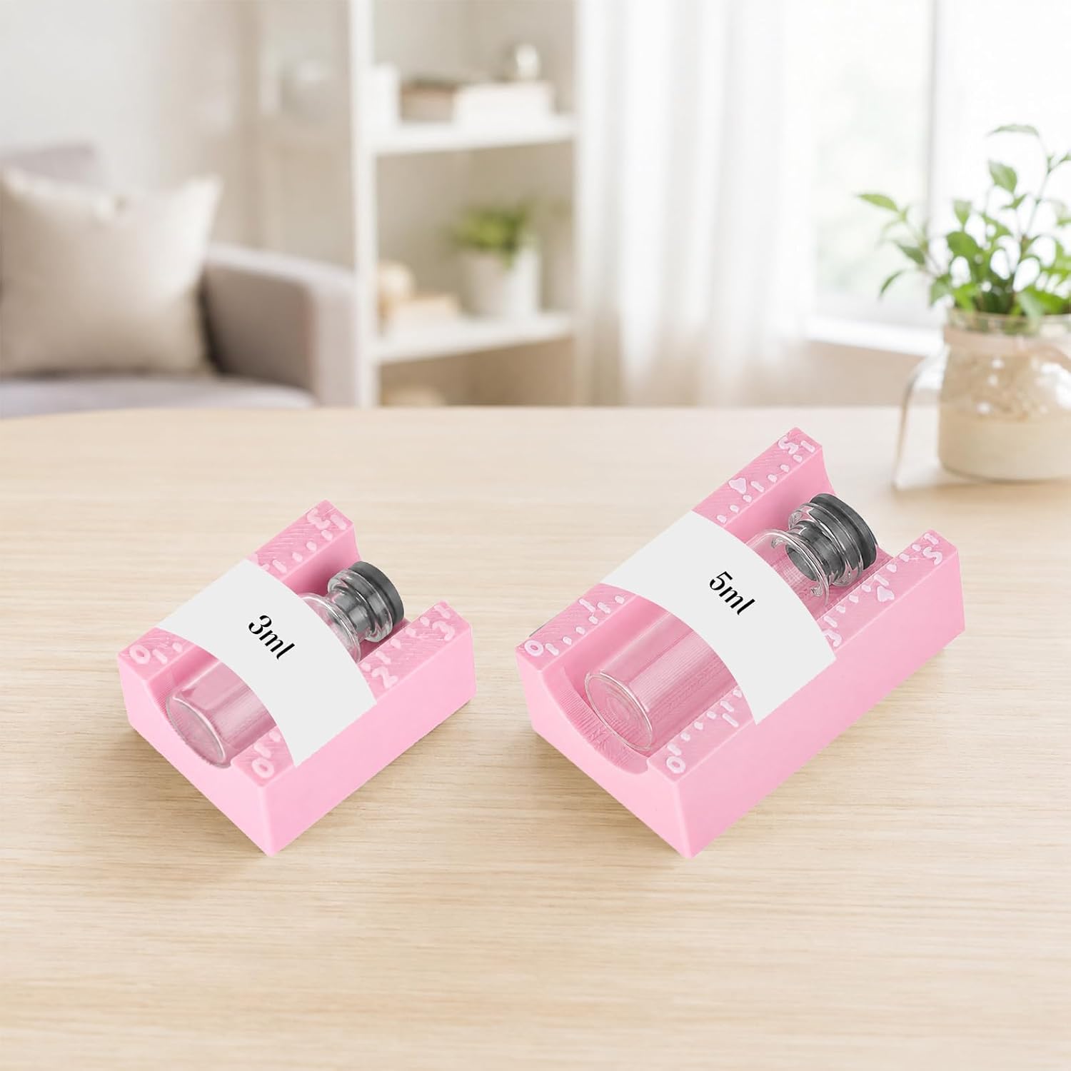 Penitue 2pcs Peptide Vial Label Applicator, Label Maker(3ml+10ml, Pink)