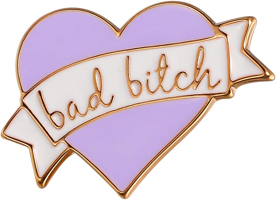 I Love You Purple Enamel Heart Shaped Lapel Pin for Girls