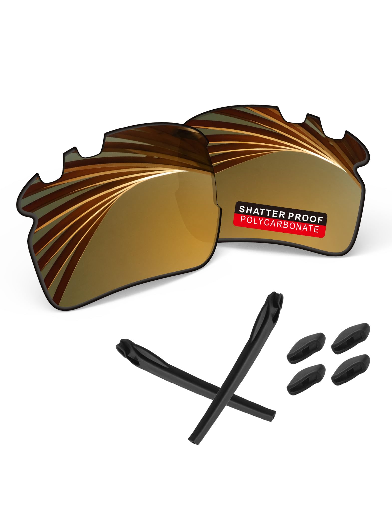 PRO+ Polycarbonate Replacement Lenses &amp; Rubber Kits for Oakley Flak 2.0 Series Sunglass