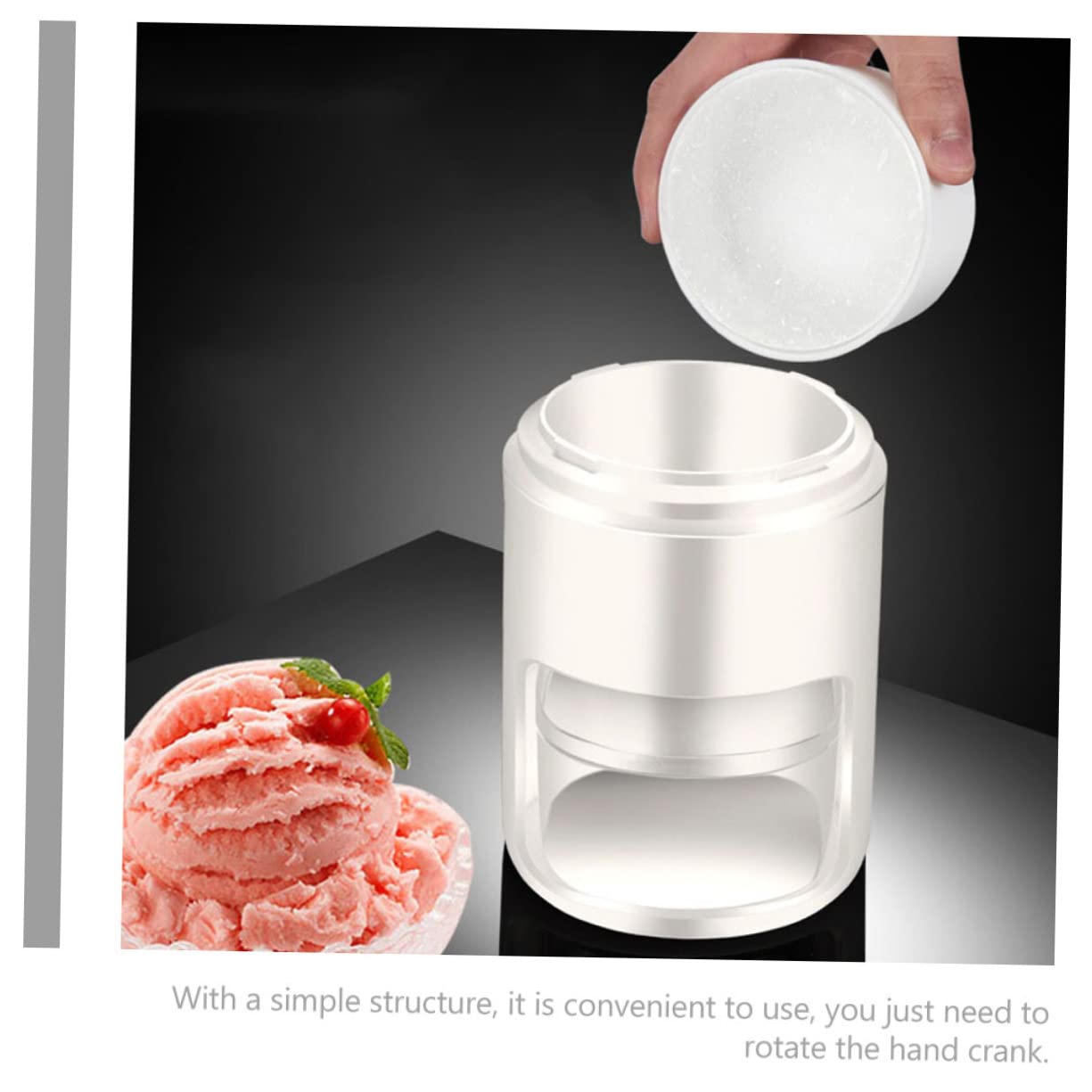 Cabilock Crusher Hand-cranked Manual Ice Shaver Small Ice Maker for Cream Beverages