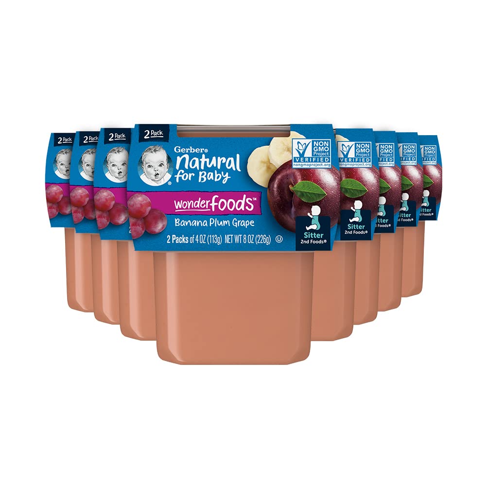 Gerber 2nd Foods Fruits Banana, Plum & Grape Pureed Baby