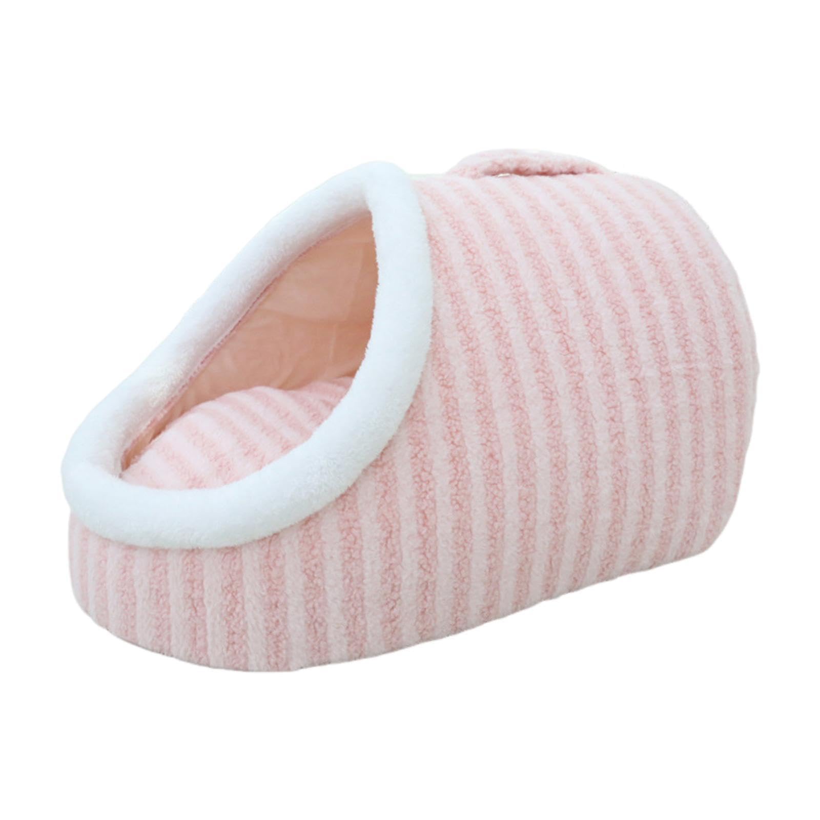 Gralara Cama Cueva para Gatos, Tienda de campaña para Perros, Jaula portátil con Base Antideslizante, casa para Mascotas con cojín extraíble para Que el, Rosa