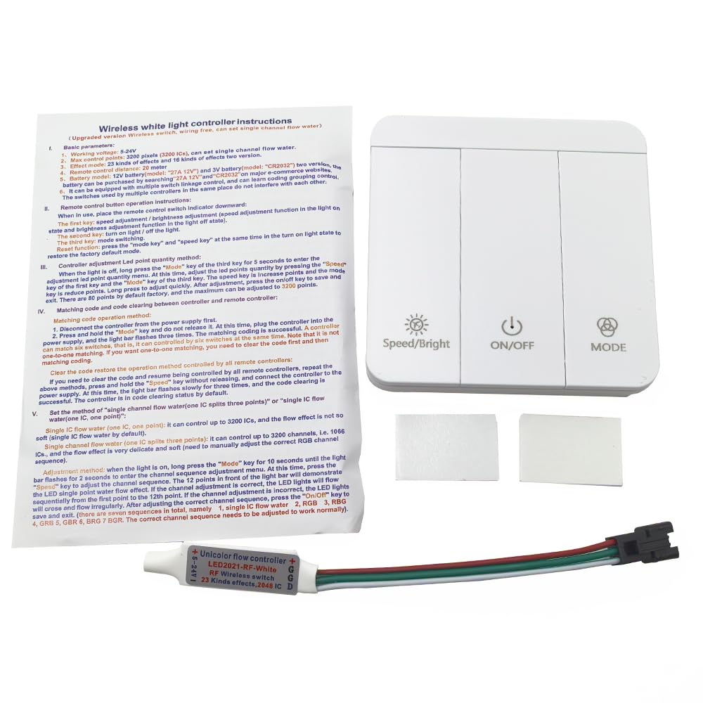 COB WS2811 Tira de luces LED de 5 m para carreras de caballos secuencial de 24 V con controlador RF de 3 teclas + 24 V 100 W de potencia (blanco natural 4000 K)