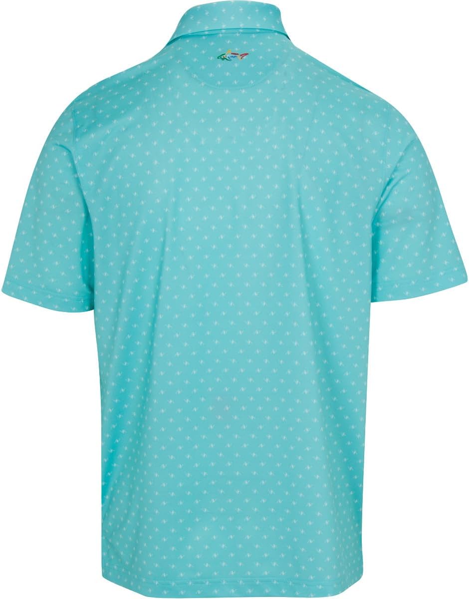 Greg Norman Men's Freedom Micro Pique Spinner Print Polo
