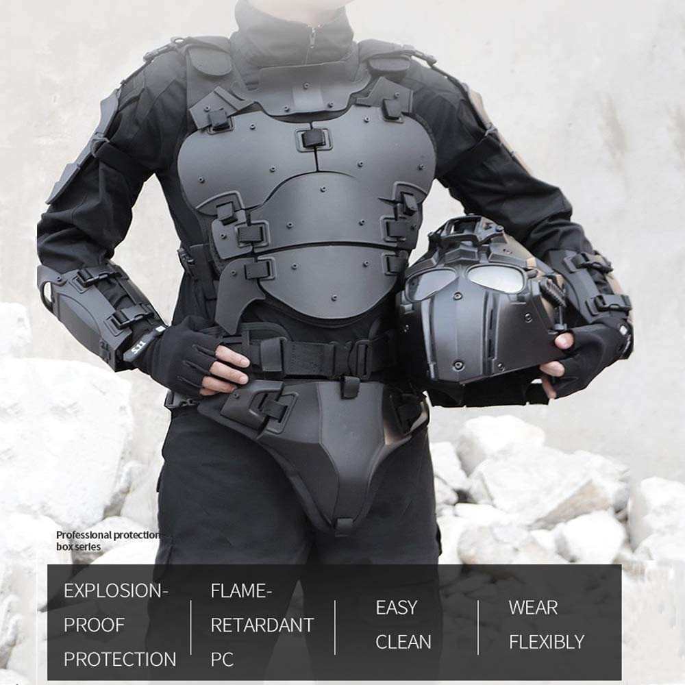 NC Tactical Airsoft Armor Set, Military Tactical Vest Adjustable Tactical Molle Chest Protector