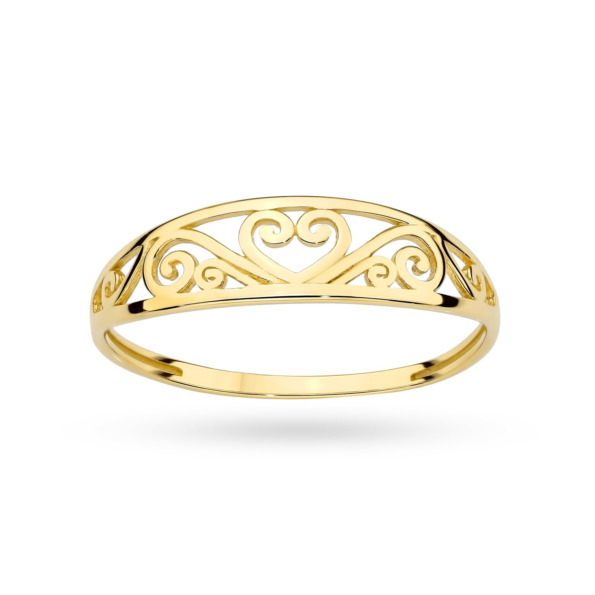 MARKO Goldring Damen 333 Echtgold – 8 Karat Gelbgold Ring mit Herzmotiv, romantischer Damenring, Goldschmuck Geschenk für Frauen