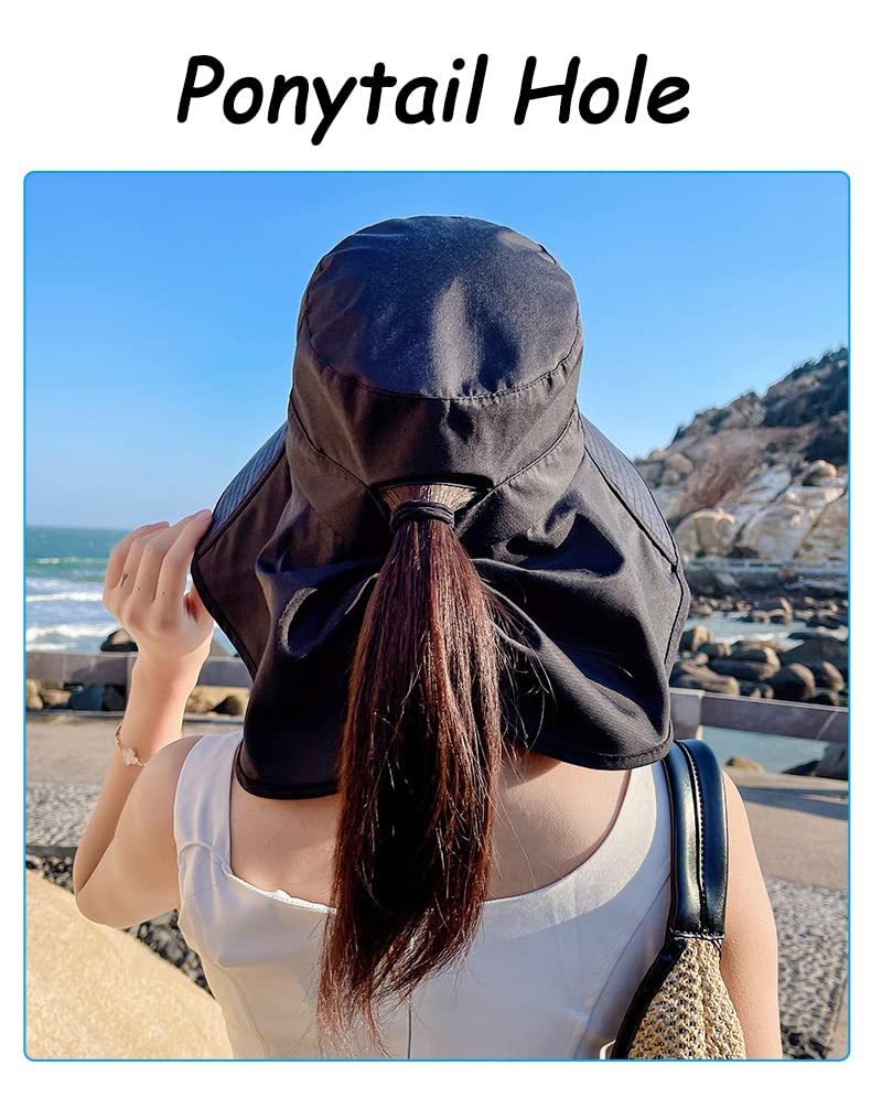 Sombrero de verano para mujer con ala ancha y protección UV miniatura 4