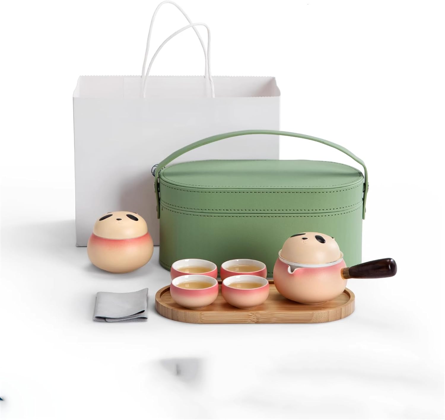 Chinese-Style Travel Tea Set, Portable 1 Teapot 4 Cups-set1