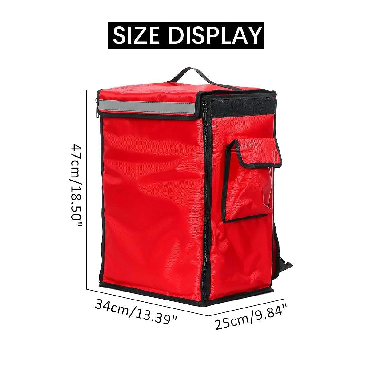 Bolsa para Llevar Pizzas,Bolsa De Entrega 42L Bolsa aislada térmica Pizza portátil Pizza de la Comida Picnic Scooter Mochila Mochila Bolsas de Enfriador Paquete de Aislamiento Plegable