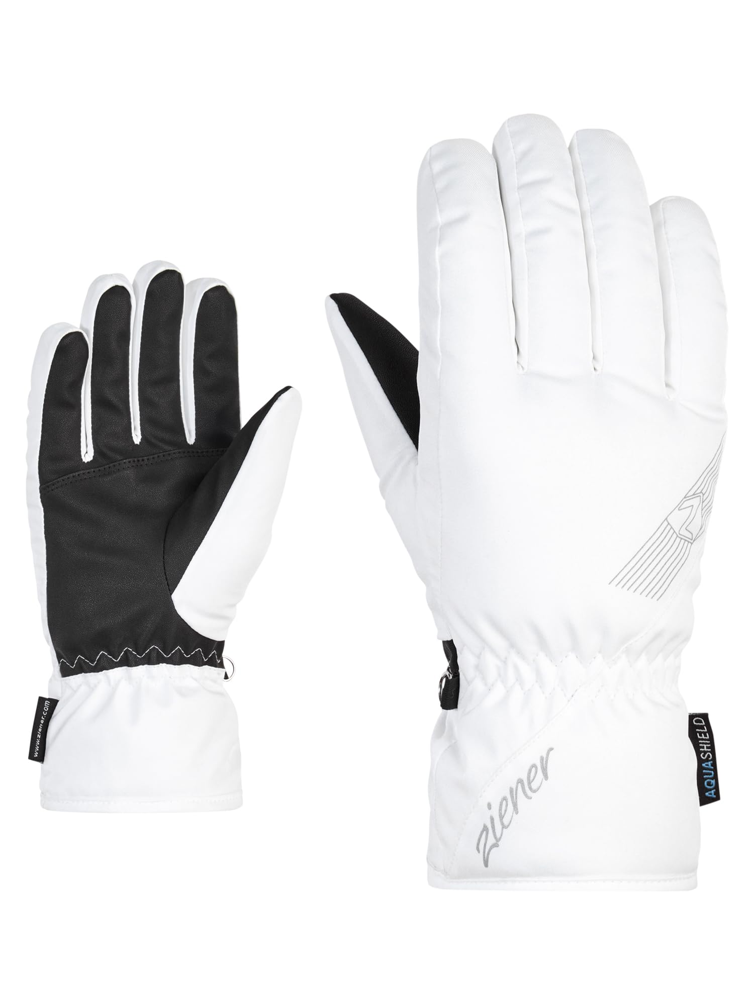Ziener Women's Korena Ski Gloves/Winter Sports | Waterproof, Breathable, White, 8.5