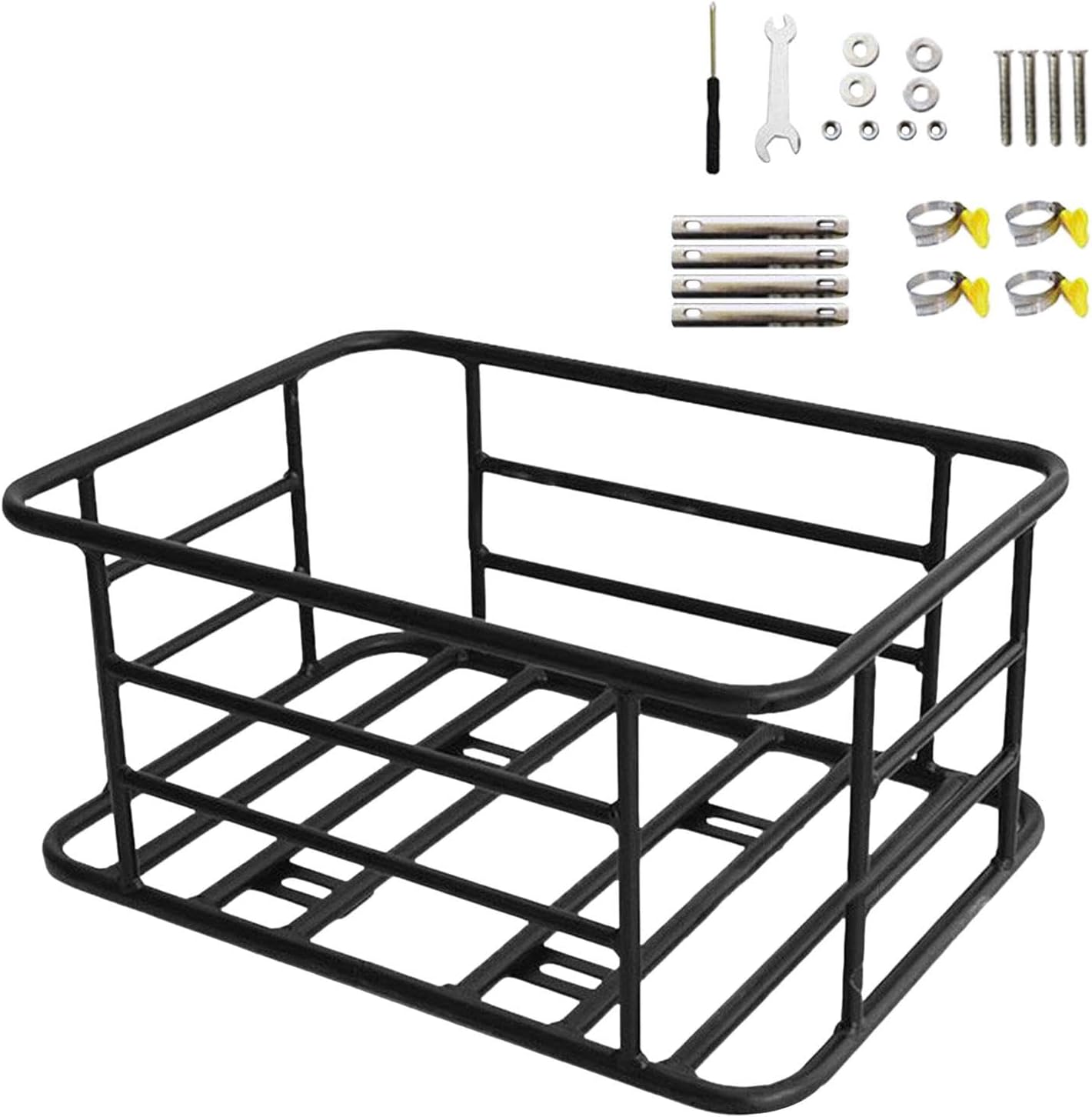 Bike Rear Basket, Detachable Large Capacity Storage Basket Bicycle Rear Cargo Rack