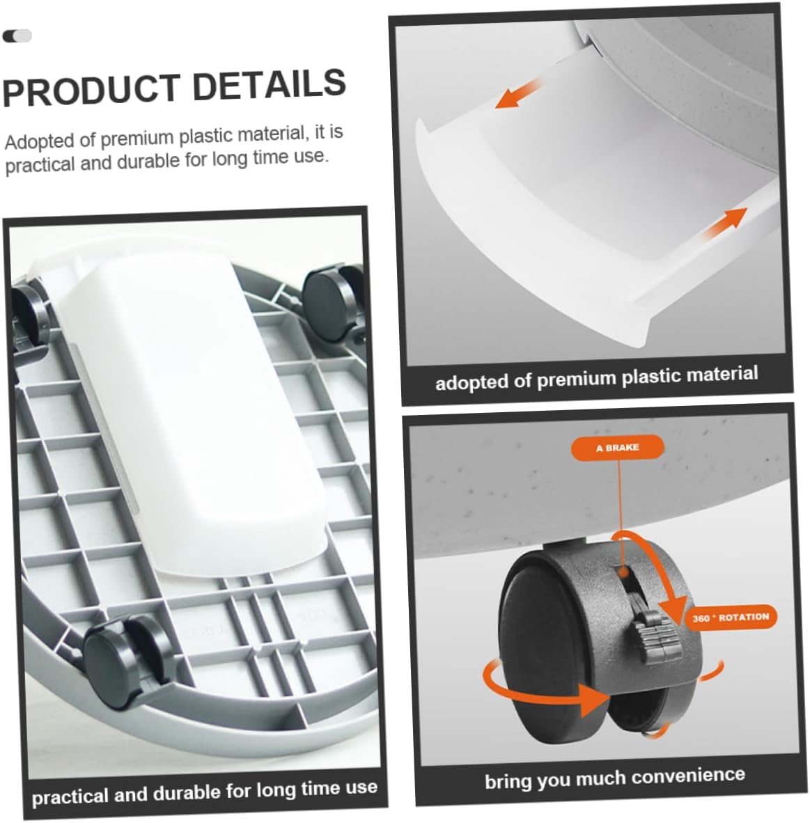 Portable Flowerpot Base with Drainage Plant Pot Saucers for 34cm x 8cm