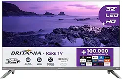 Smart TV 32" HD Britânia B32CRA Roku TV LED Wi-fi HDMI USB