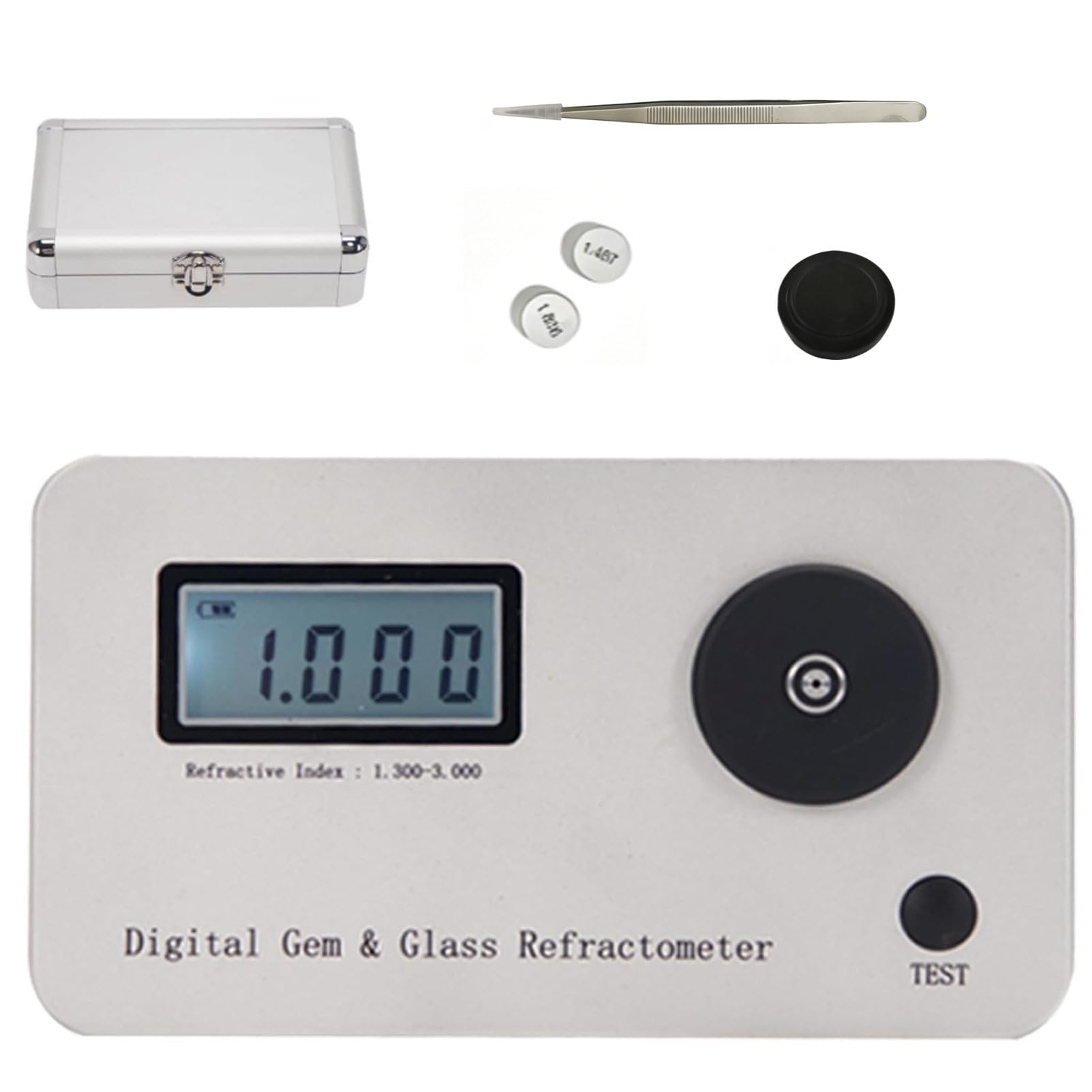 Pvxa Portable Gem Refractometer, Refractometer Jewelry,Jewelry Tester Identification Tools, Refractive Index 1.300-3.000, Measuring Accuracy 0.001, for Jewelers