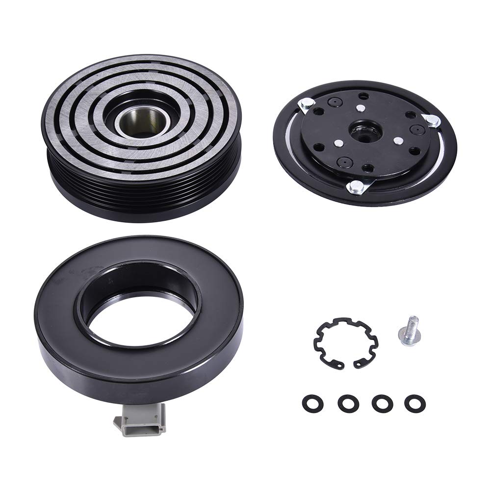 AC Compressor Clutch Assembly F3DZ19D784B Repair Kit with Pulley Bearing, Electromagnetic Coil & Plate for For-d OEM FS10 Models PV6 5" CL-47874