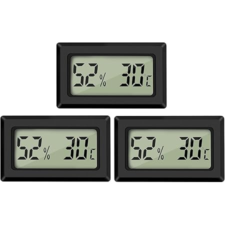 Thlevel Mini LCD Digital Thermometer Hygrometer Temperatur Luftfeuchtigkeit Tester für Kühlschrank Aquarium (3PCS)