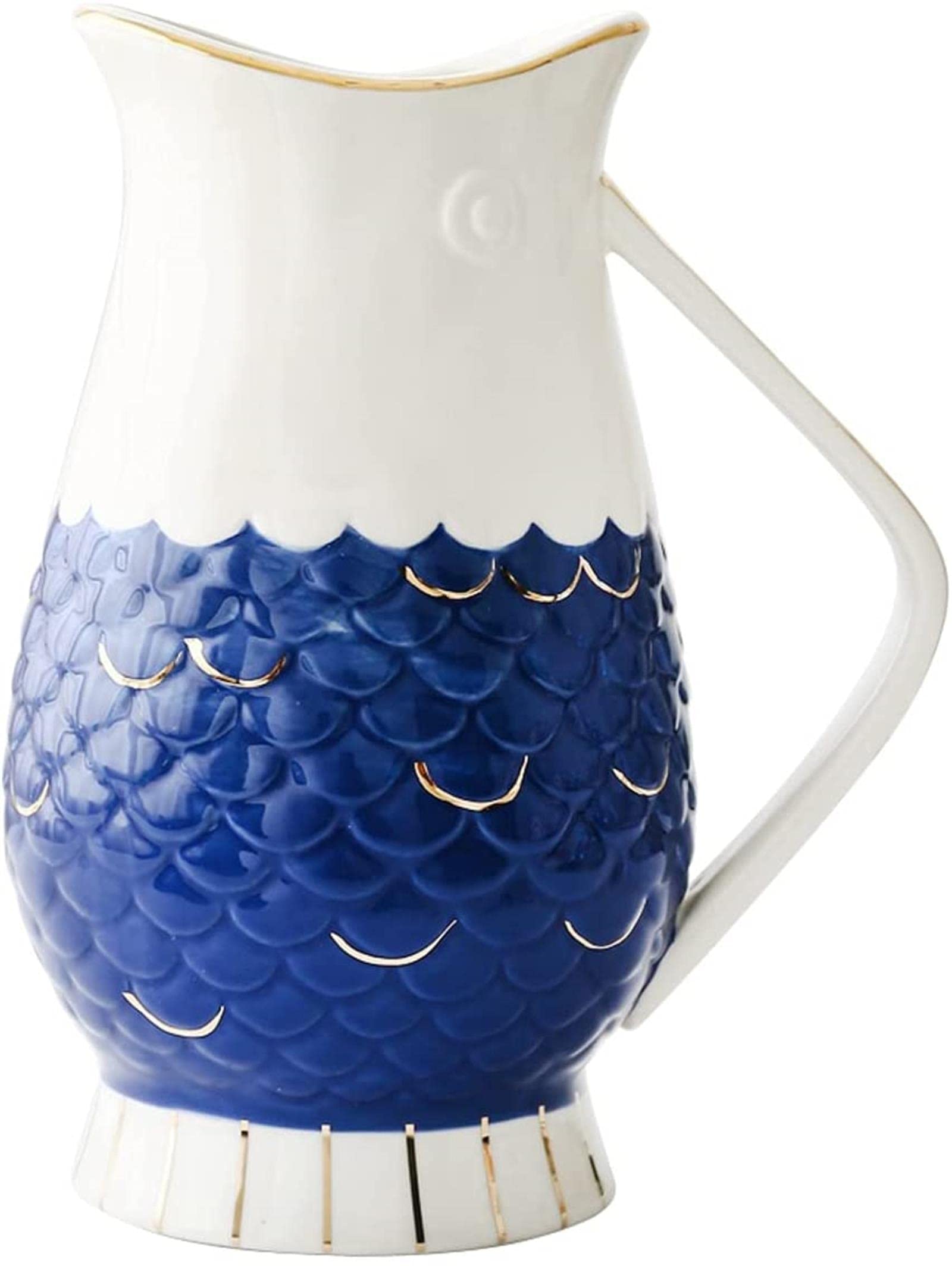 Prosty Dzbanek Na Wodę, Ręcznie Malowany Ceramiczny Dzbanek Z Uchwytem Zapobiegającym Oparzeniom, Dzbanek O Dużej Pojemności, Czajnik Wysokotemperaturowy Do Soku, Mleka, Zimnej Wody,