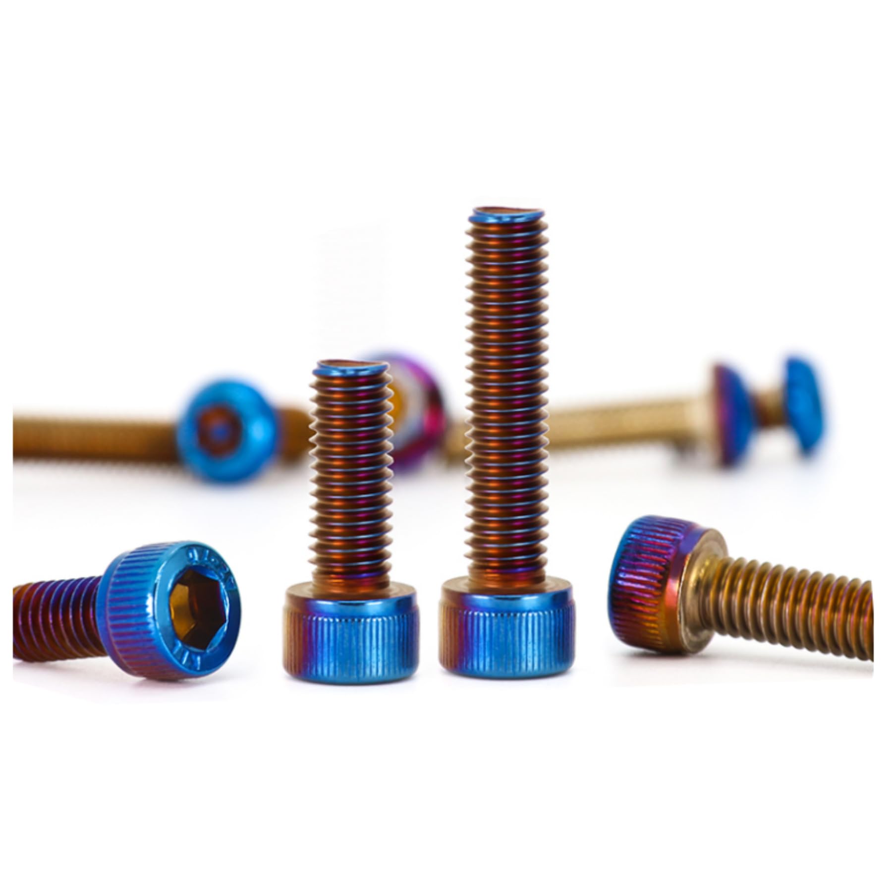 304 Stainless Steel Cup Head Hexagonal Screws, Burnt Blue 10-Piece Set, Titanium-Plated Screws, Column Head Hexagonal Screws, Hexagonal Screws